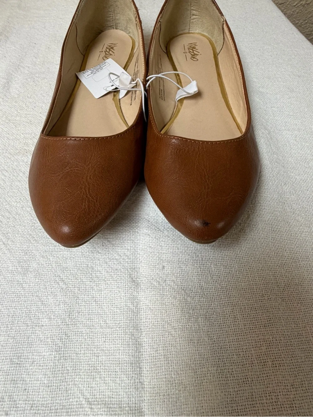 4/$20 Mossimo Brown Faux-Leather Pointed-Toe Ballet Flats